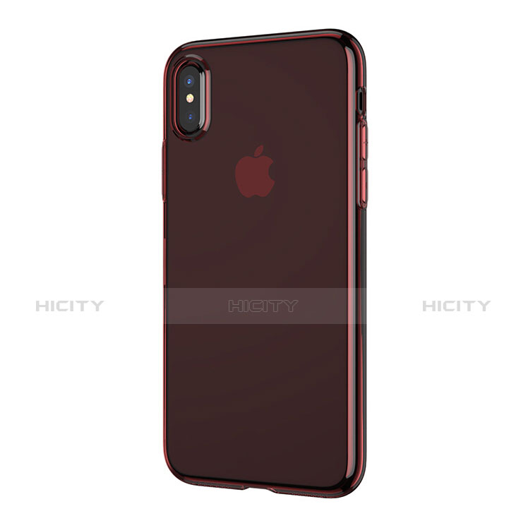 Carcasa Silicona Ultrafina Transparente T06 para Apple iPhone X Rojo