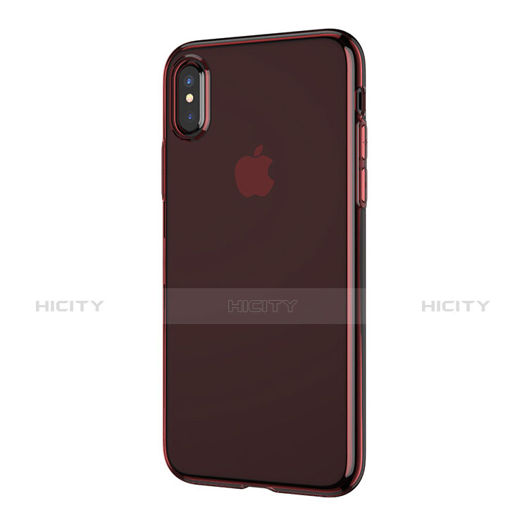 Carcasa Silicona Ultrafina Transparente T06 para Apple iPhone Xs Rojo