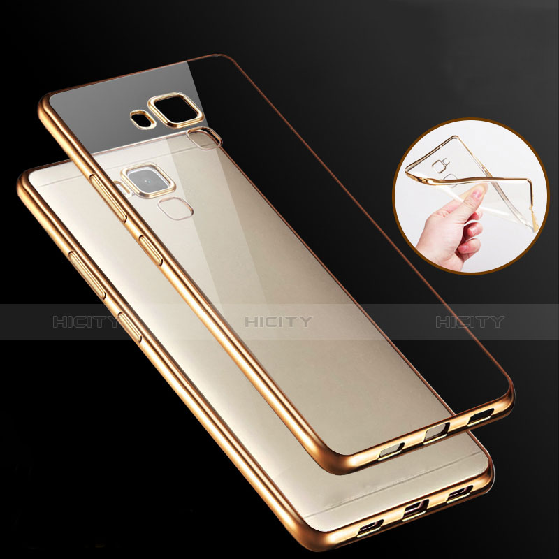 Carcasa Silicona Ultrafina Transparente T06 para Huawei GR5 Oro