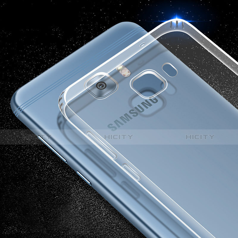 Carcasa Silicona Ultrafina Transparente T06 para Samsung Galaxy C7 Pro C7010 Gris