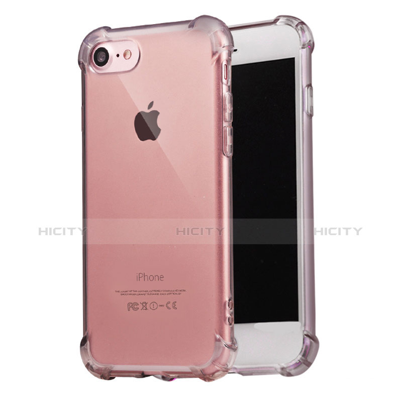 Carcasa Silicona Ultrafina Transparente T07 para Apple iPhone 7 Gris