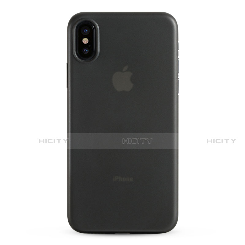 Carcasa Silicona Ultrafina Transparente T08 para Apple iPhone X Gris