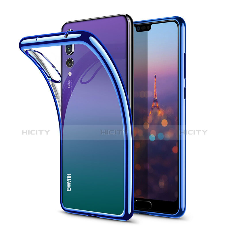 Carcasa Silicona Ultrafina Transparente T08 para Huawei P20 Pro Azul