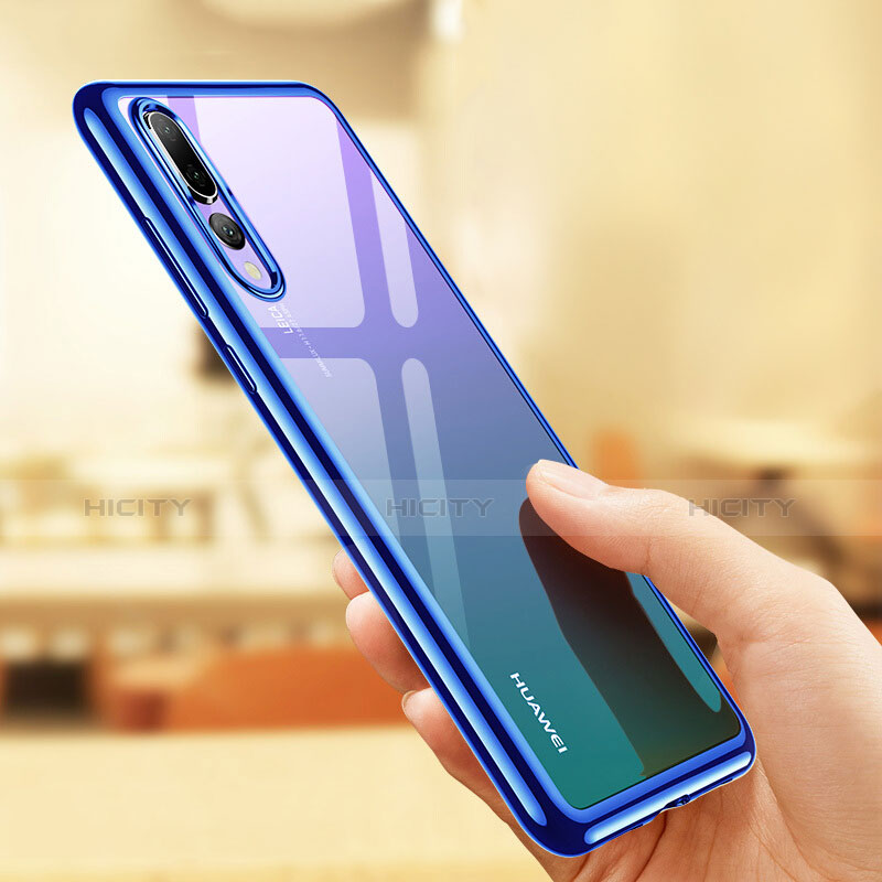 Carcasa Silicona Ultrafina Transparente T08 para Huawei P20 Pro Azul