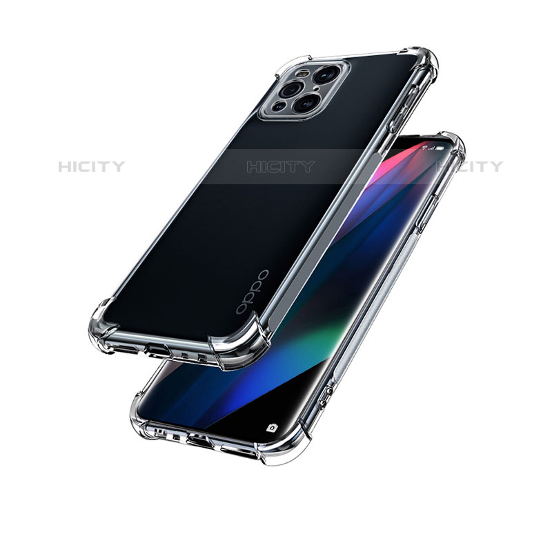 Carcasa Silicona Ultrafina Transparente T09 para Oppo Find X3 Pro 5G Claro