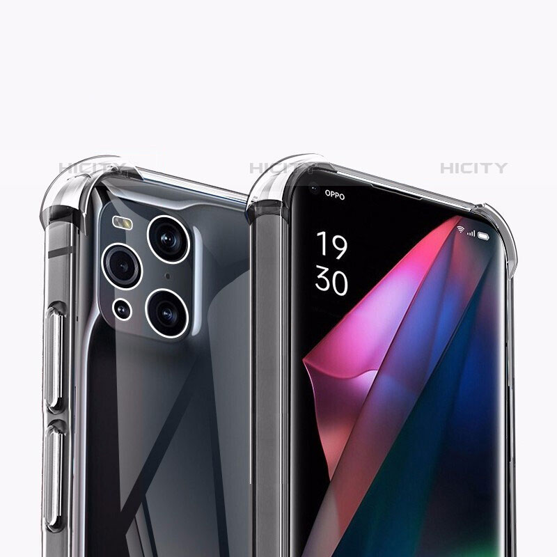 Carcasa Silicona Ultrafina Transparente T09 para Oppo Find X3 Pro 5G Claro