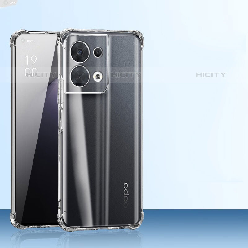 Carcasa Silicona Ultrafina Transparente T09 para Oppo Reno8 Pro 5G Claro