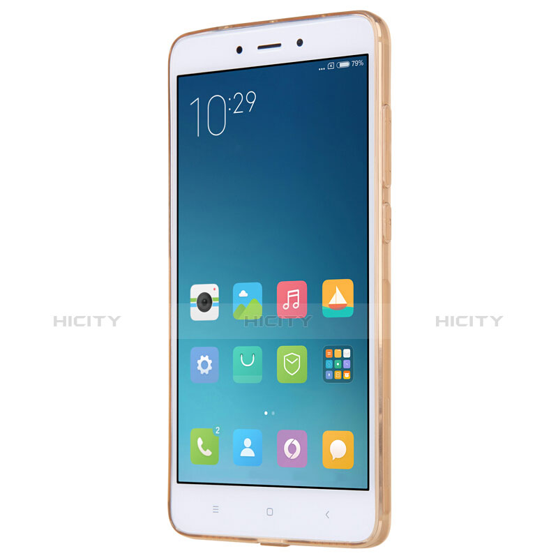 Carcasa Silicona Ultrafina Transparente T09 para Xiaomi Redmi Note 4 Standard Edition Oro