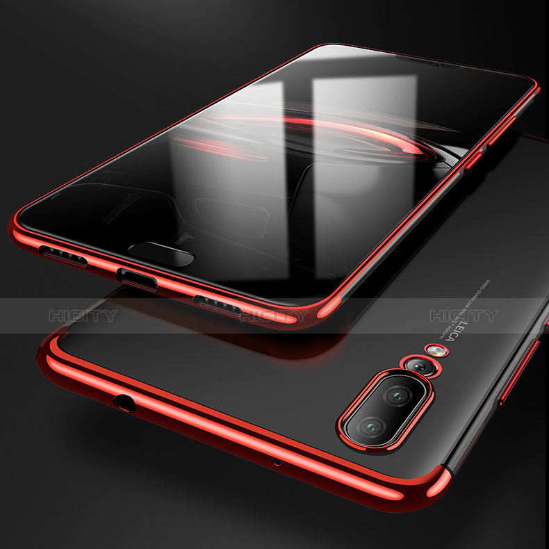 Carcasa Silicona Ultrafina Transparente T10 para Huawei P20 Pro Rojo