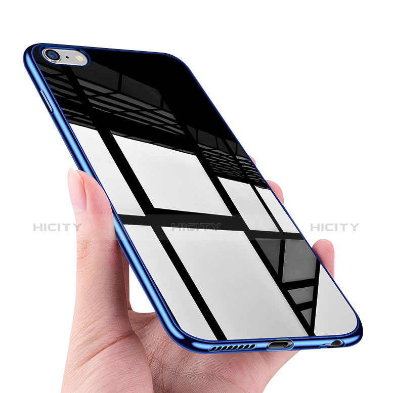 Carcasa Silicona Ultrafina Transparente T12 para Apple iPhone 6 Plus Azul