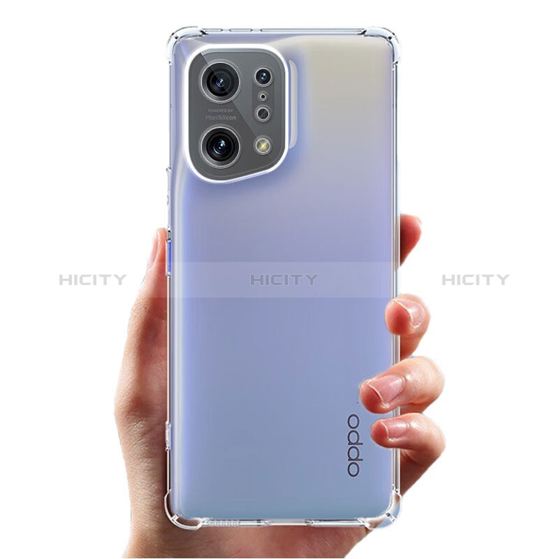 Carcasa Silicona Ultrafina Transparente T13 para Oppo Find X5 5G Claro