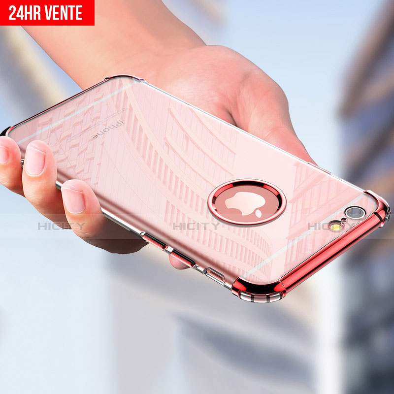 Carcasa Silicona Ultrafina Transparente T14 para Apple iPhone 6 Rojo