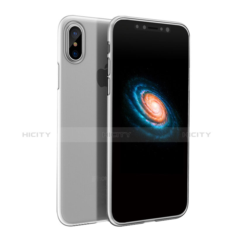 Carcasa Silicona Ultrafina Transparente T18 para Apple iPhone X Blanco