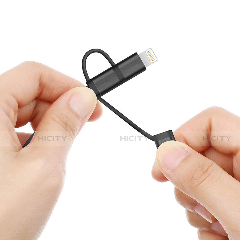 Cargador Cable Lightning USB Carga y Datos Android Micro USB C01 para Apple iPad 10.2 (2020) Negro