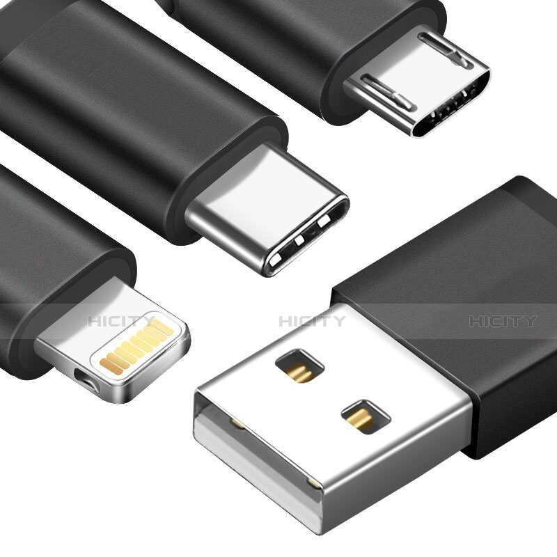 Cargador Cable Lightning USB Carga y Datos Android Micro USB C01 para Apple iPad 4 Negro