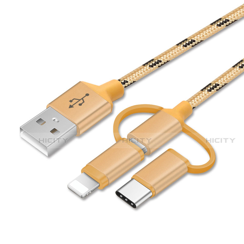 Cargador Cable Lightning USB Carga y Datos Android Micro USB Type-C 25cm S01