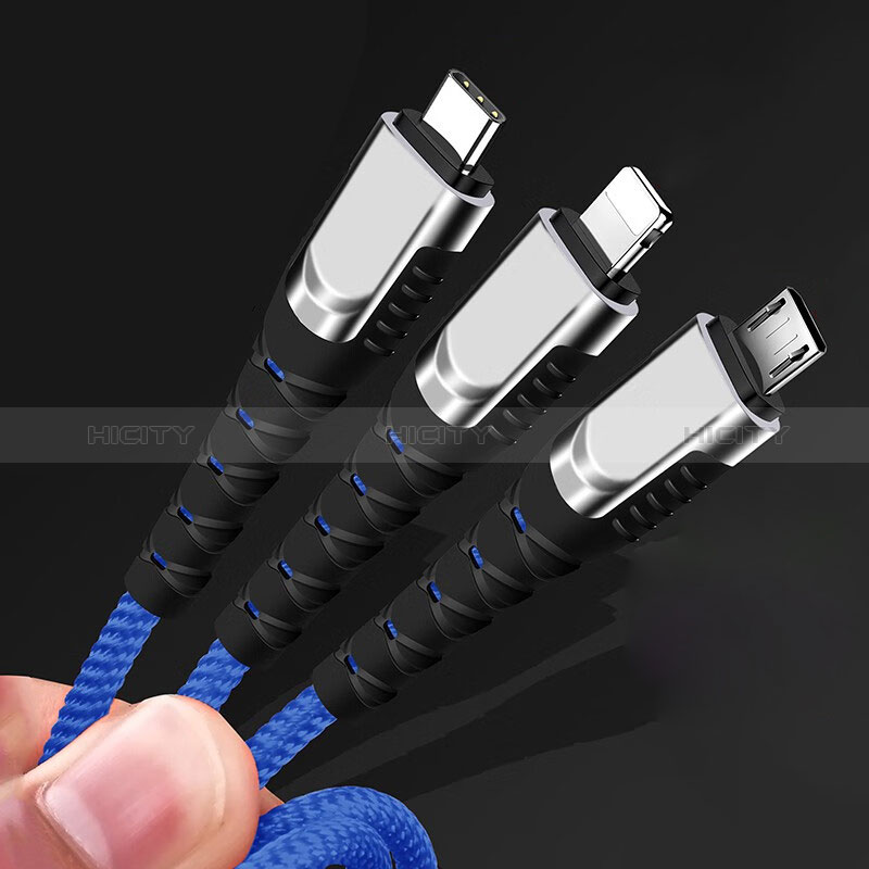 Cargador Cable Lightning USB Carga y Datos Android Micro USB Type-C 5A H03 para Apple iPhone 15 Pro Max