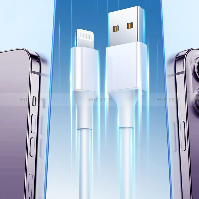 Cargador Cable Lightning USB Carga y Datos H01 para Apple iPhone 11 Pro Max Blanco