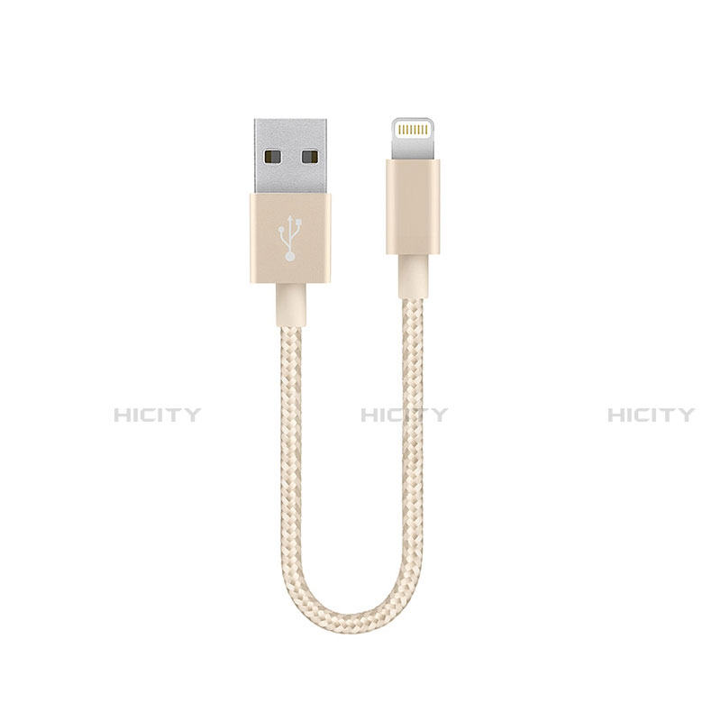 Cargador Cable USB Carga y Datos 15cm S01 para Apple iPad 10.2 (2020) Oro