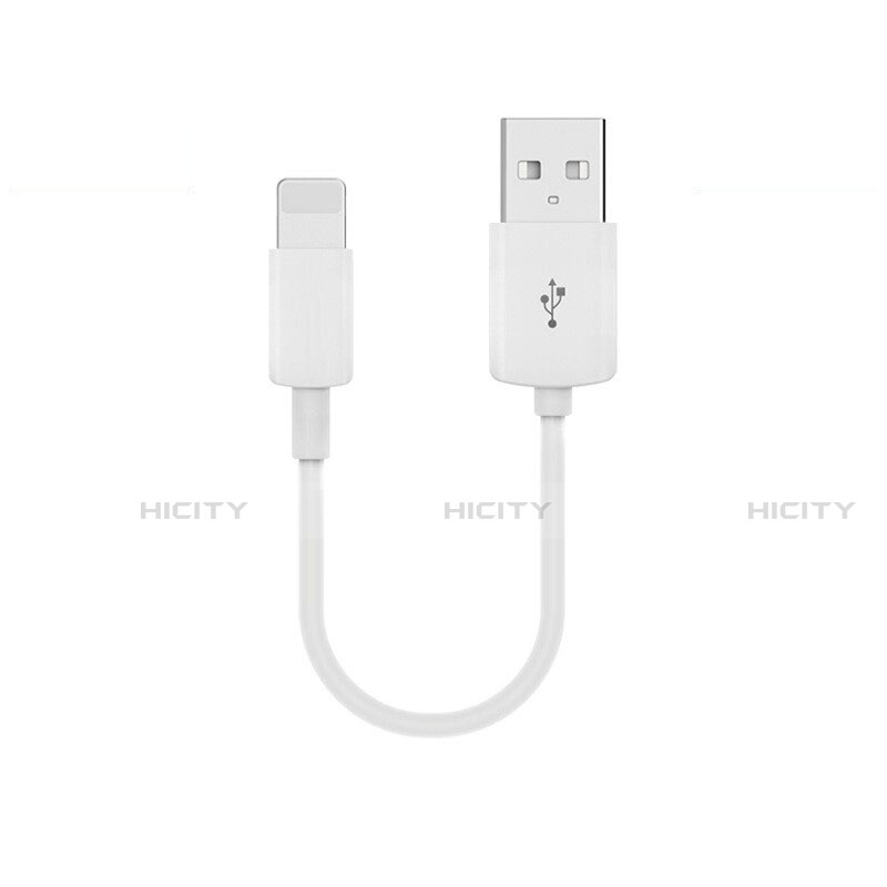 Cargador Cable USB Carga y Datos 20cm S02 para Apple iPad 2 Blanco