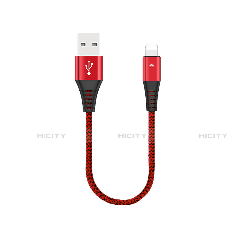 Cargador Cable USB Carga y Datos 30cm D16 para Apple iPhone X Rojo