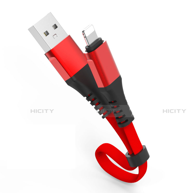 Cargador Cable USB Carga y Datos 30cm S04 para Apple iPad 2 Rojo