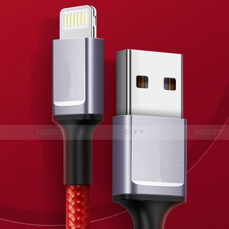 Cargador Cable USB Carga y Datos C03 para Apple iPad 10.2 (2020) Rojo