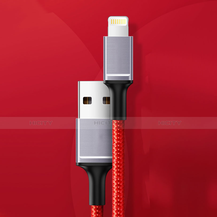 Cargador Cable USB Carga y Datos C03 para Apple iPad 10.2 (2020) Rojo