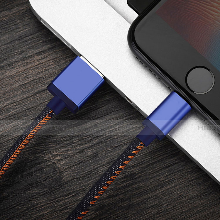 Cargador Cable USB Carga y Datos D01 para Apple iPhone Xs Max Azul