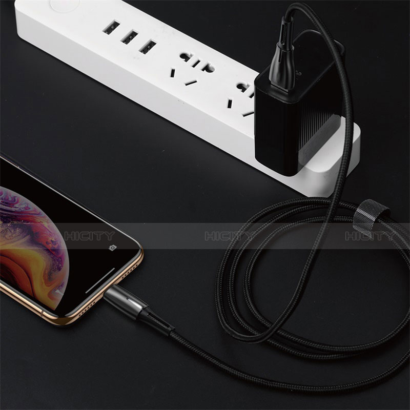 Cargador Cable USB Carga y Datos D02 para Apple iPad New Air (2019) 10.5 Negro