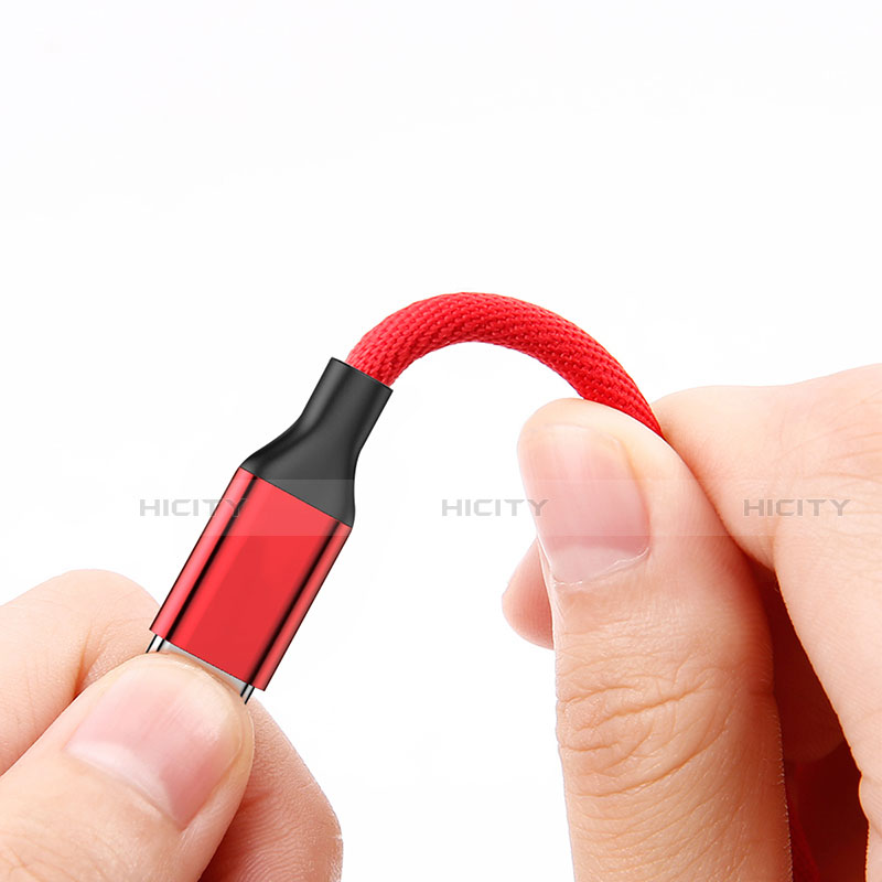 Cargador Cable USB Carga y Datos D03 para Apple iPhone Xs Rojo
