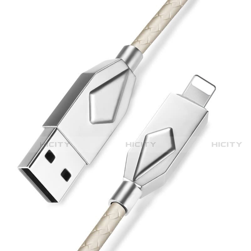 Cargador Cable USB Carga y Datos D13 para Apple iPad 2 Plata