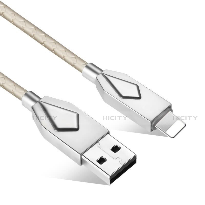 Cargador Cable USB Carga y Datos D13 para Apple iPhone 8 Plata