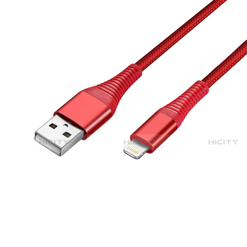 Cargador Cable USB Carga y Datos D14 para Apple iPad 2 Rojo