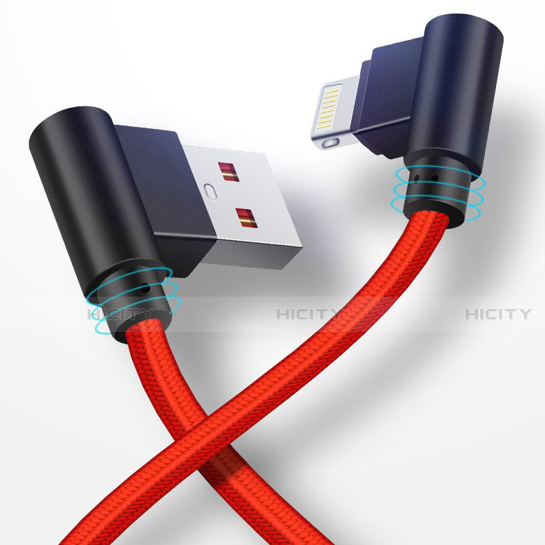 Cargador Cable USB Carga y Datos D15 para Apple iPhone Xs Rojo