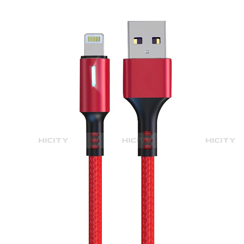 Cargador Cable USB Carga y Datos D21 para Apple iPad Mini 2 Rojo