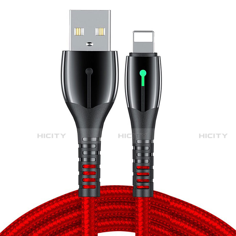 Cargador Cable USB Carga y Datos D23 para Apple iPhone 14 Pro Max Rojo