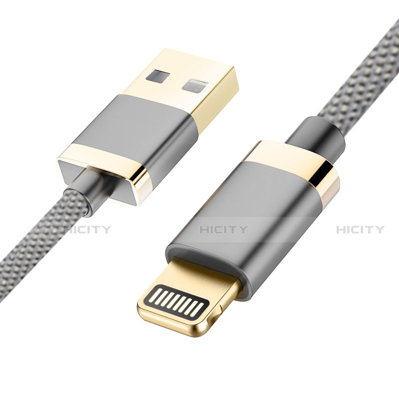 Cargador Cable USB Carga y Datos D24 para Apple iPhone 6 Plus Gris