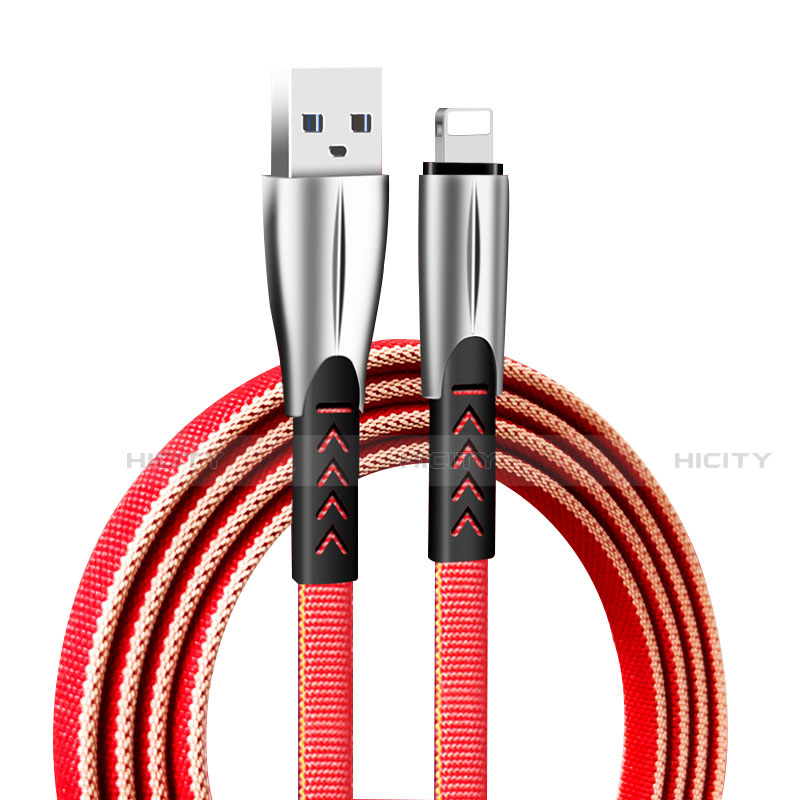 Cargador Cable USB Carga y Datos D25 para Apple New iPad Pro 9.7 (2017) Rojo