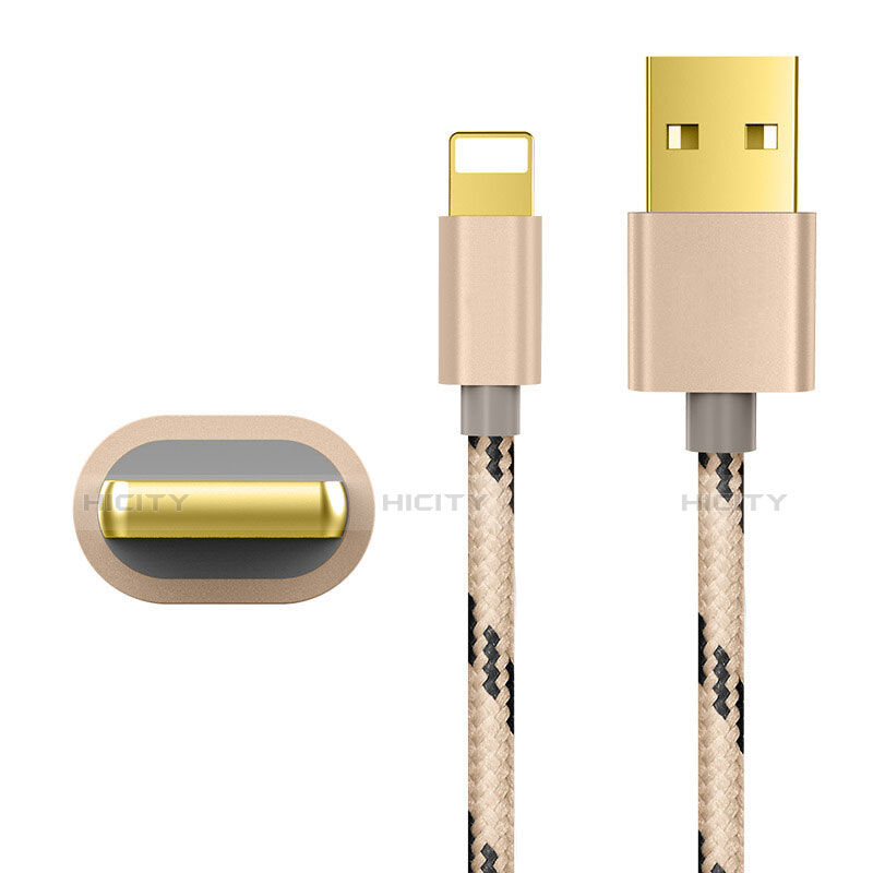 Cargador Cable USB Carga y Datos L01 para Apple iPad 4 Oro