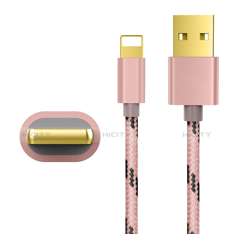 Cargador Cable USB Carga y Datos L01 para Apple iPad 4 Oro Rosa