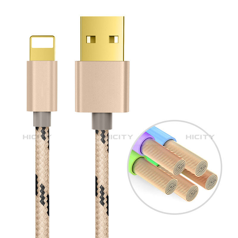Cargador Cable USB Carga y Datos L01 para Apple iPhone 6 Plus Oro