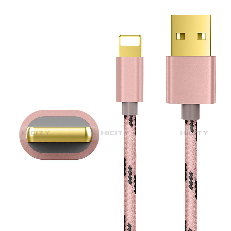 Cargador Cable USB Carga y Datos L01 para Apple iPhone 6 Plus Oro Rosa