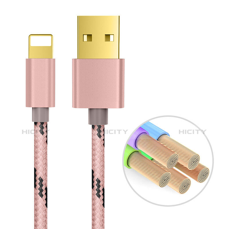 Cargador Cable USB Carga y Datos L01 para Apple iPhone 6S Oro Rosa