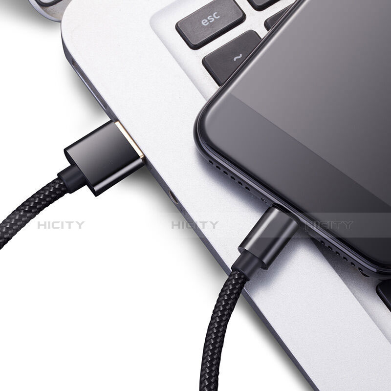 Cargador Cable USB Carga y Datos L02 para Apple iPad 10.2 (2020) Negro