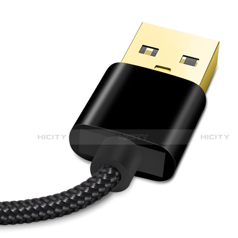 Cargador Cable USB Carga y Datos L02 para Apple iPhone 12 Max Negro