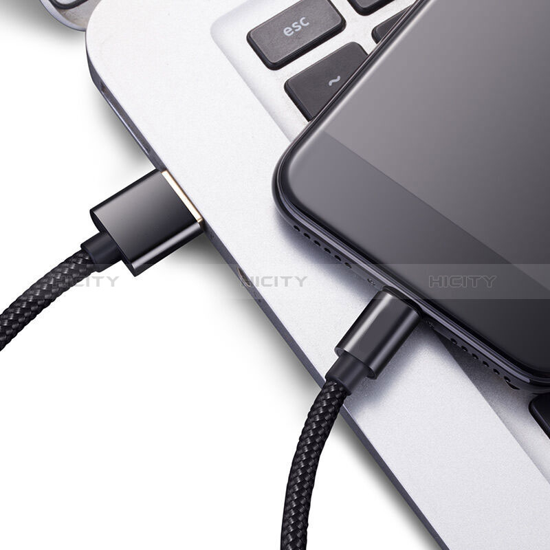 Cargador Cable USB Carga y Datos L02 para Apple New iPad 9.7 (2017) Negro