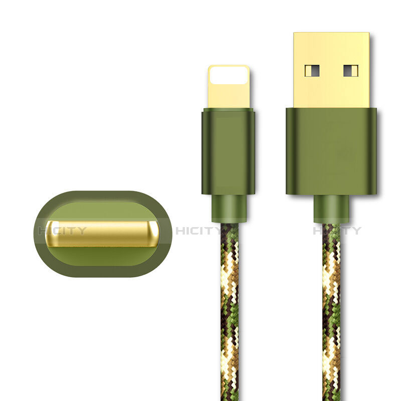 Cargador Cable USB Carga y Datos L03 para Apple iPad Mini 3 Verde