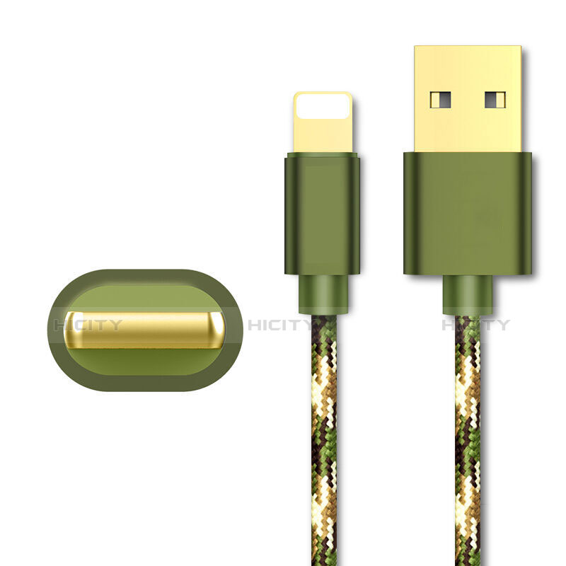 Cargador Cable USB Carga y Datos L03 para Apple iPhone Xs Max Verde