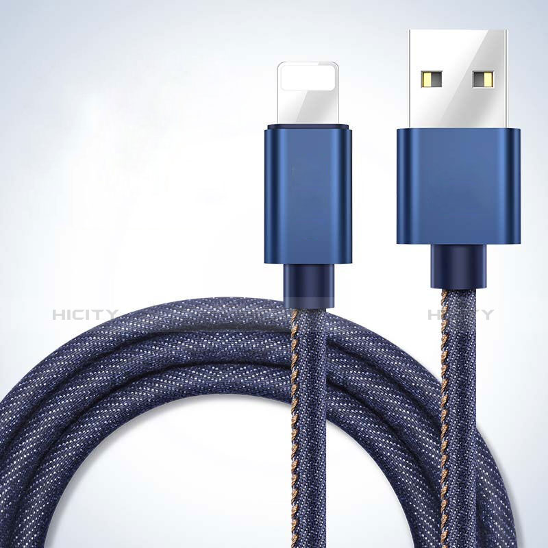 Cargador Cable USB Carga y Datos L04 para Apple iPhone Xs Azul